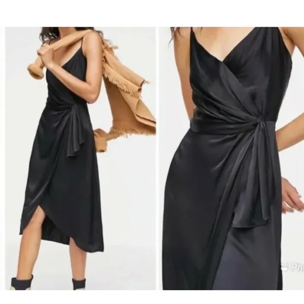 Anthropologie Black Wrap Dress